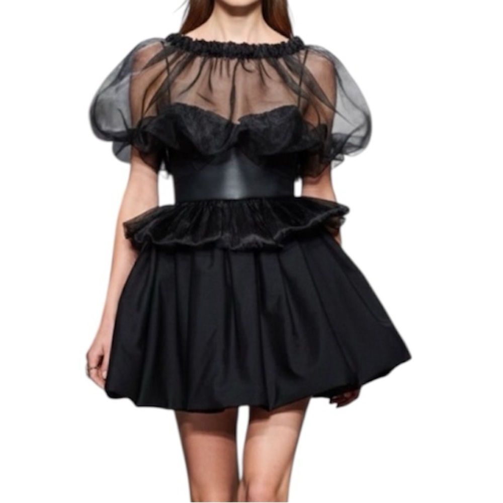 NWT Nicklas Skovgaard AnnaBelle Black Mini Dress Size Large